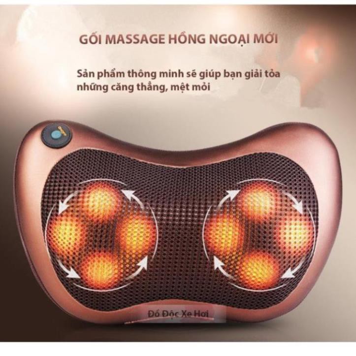 [CHÍNH HÃNG] Gối Massage Hồng Ngoại 8 Bi Hàn Quốc
