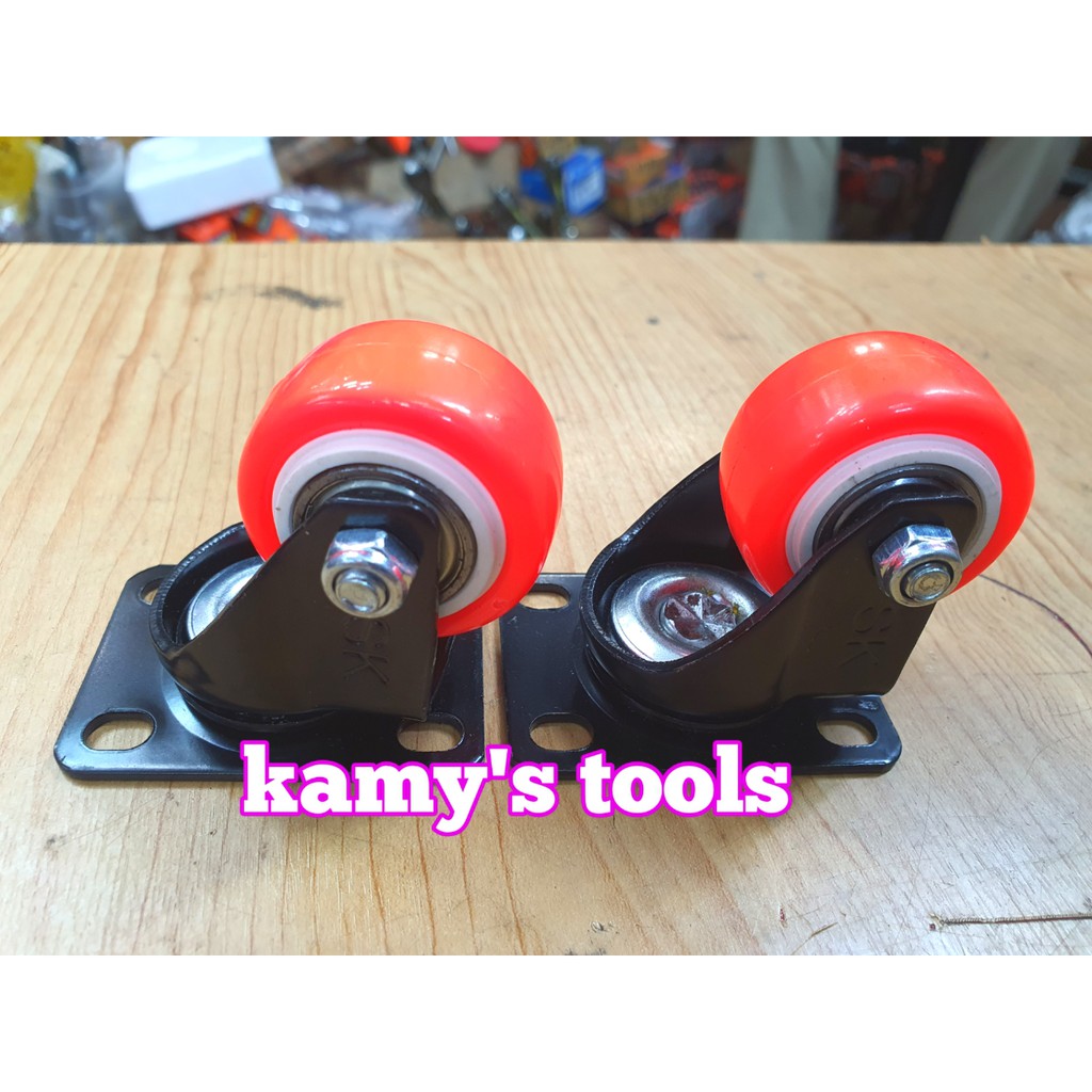 Bánh xe pu nhỏ xoay đường kính 40mm đế 43x60mm