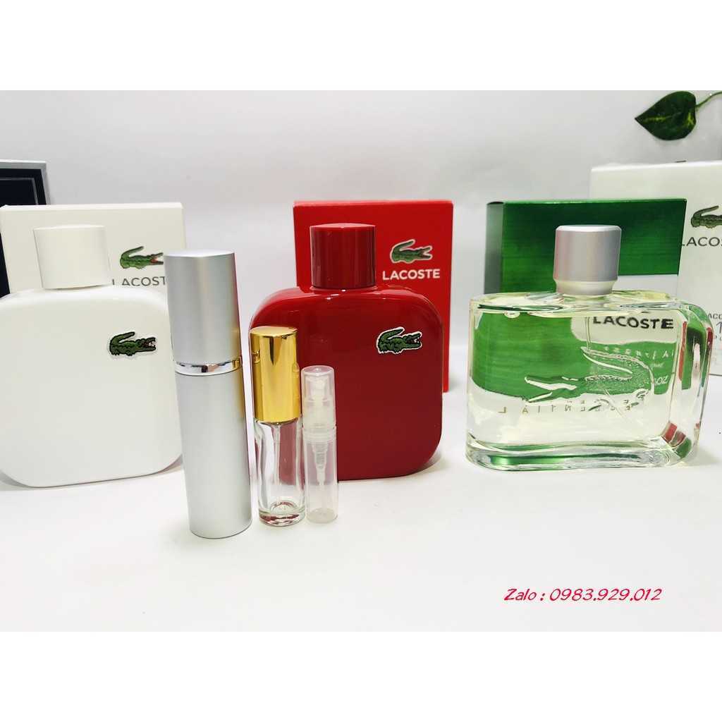 [Mẫu thử 2,5,10ml] Nước Hoa Lacoste L.12.12 Blanc, Rouge, Essential