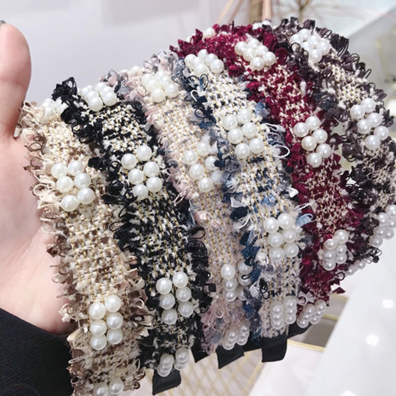 Băng Đô Đính Hạt Ngọc Trai Lấp Lánh Nhiều Màu Sắc