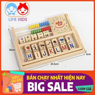 Đồ chơi gỗ [HOT SALE] Bộ bảng tính, số, chữ cái, con vật, đồng hồ cho bé
