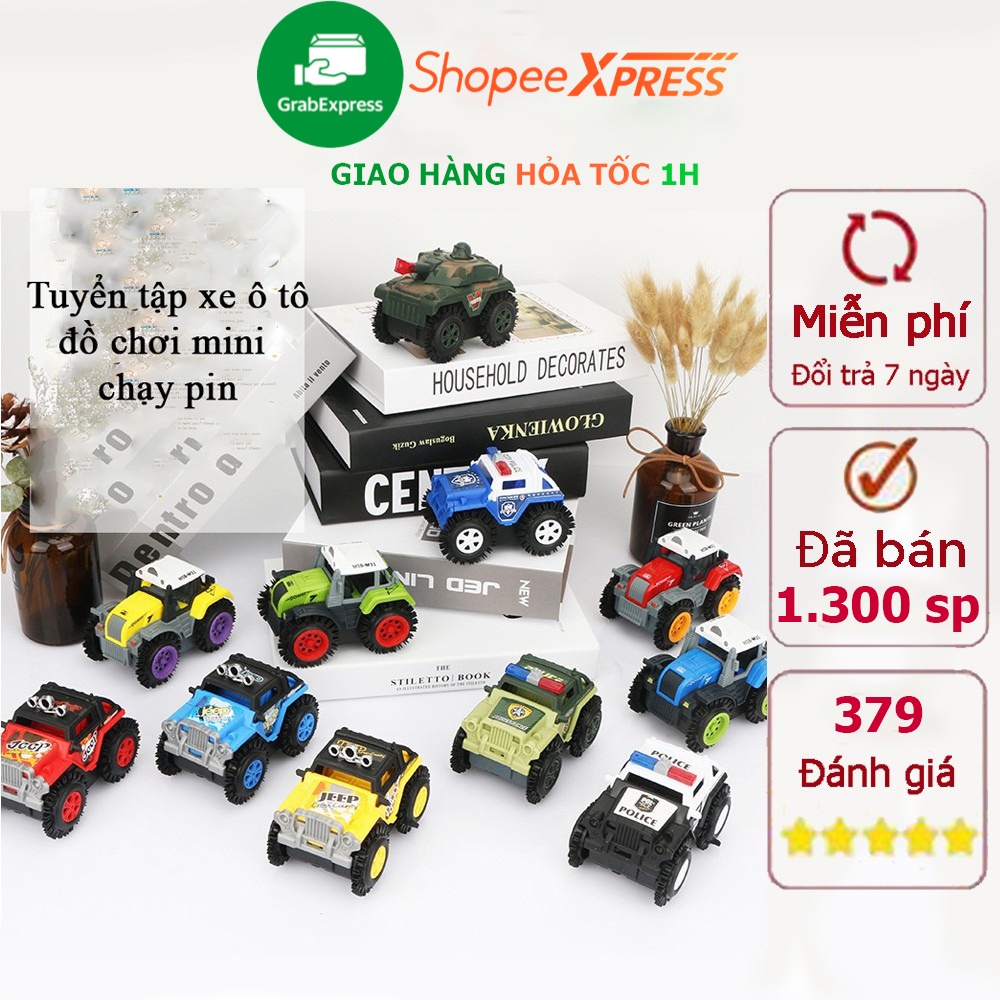 Tuyển tập xe ô tô đồ chơi cho bé chạy pin nhiều màu sắc và hình dáng, nhựa ABS an toàn, chi tiết sắc sảo