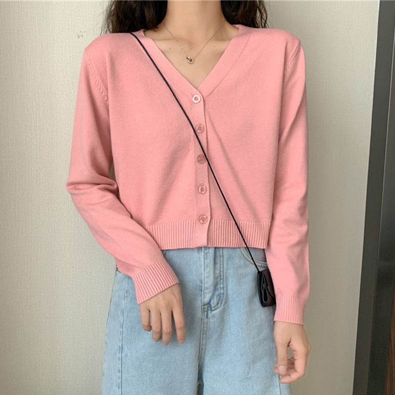 Áo khoác cardigan NZN dệt kim tay dài cổ chữ V phong cách Hàn Quốc thời trang mùa thu cho nữ