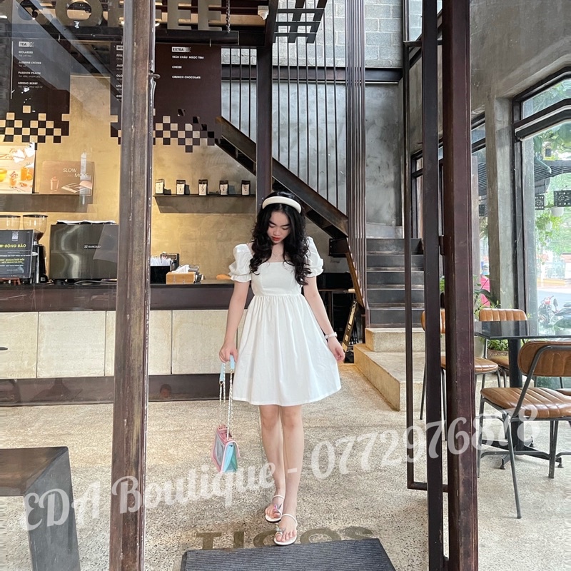 🌈Đầm Thiết KẾ Trắng Tươi , Đầm nữ Kaki mát Cột Nơ Lưng Siêu Xinh | BigBuy360 - bigbuy360.vn