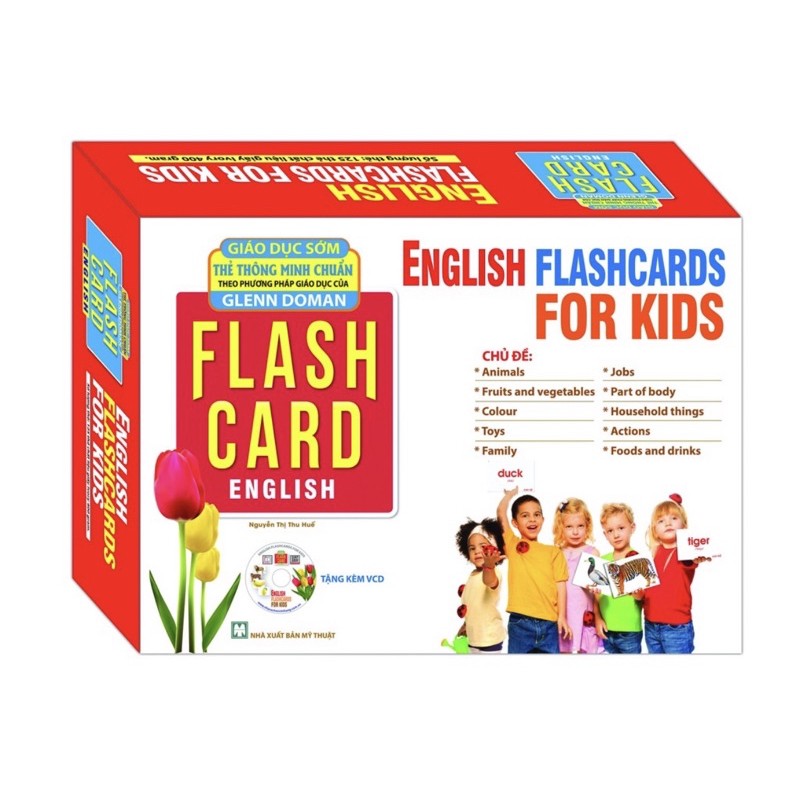 Sách - English Flashcards For Kids - 125 thẻ học thông minh chuẩn theo phương pháp giáo dục của Glenn Doman