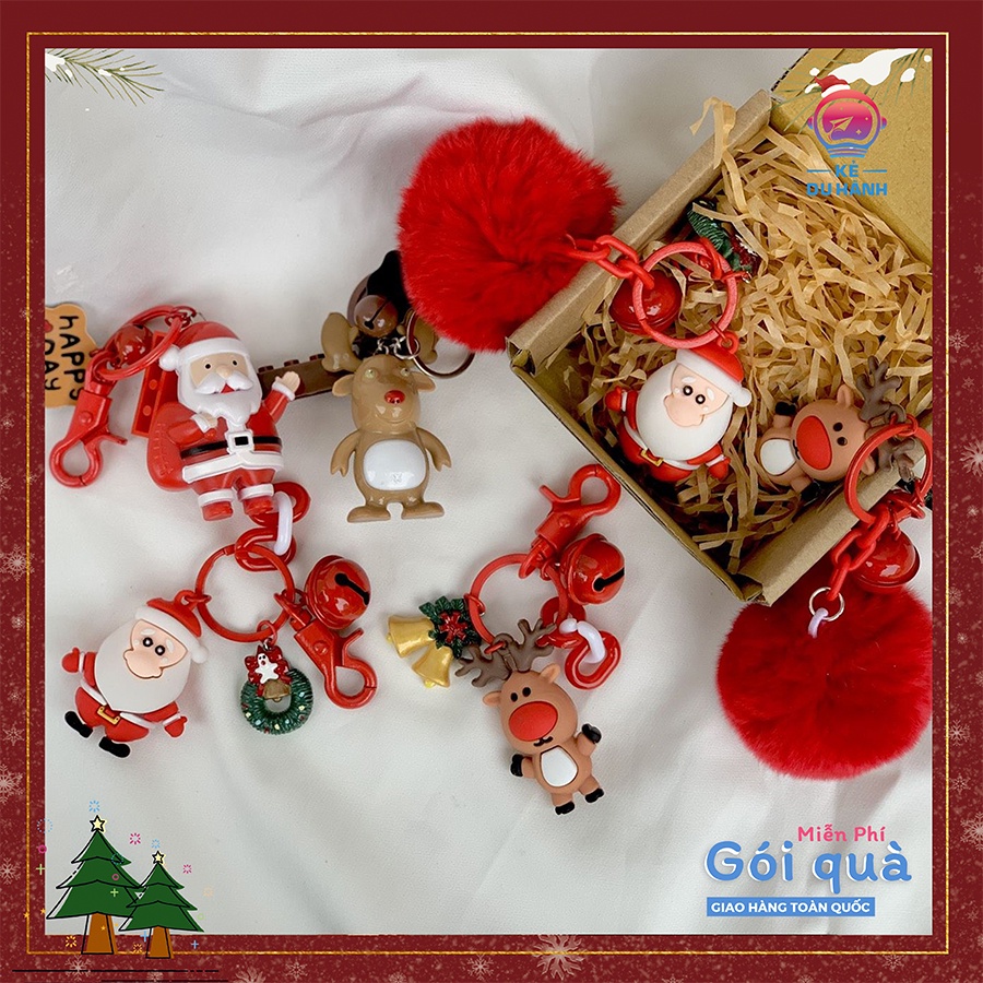 Móc chìa khóa Noel Kẻ Du Hành tuần lộc Santa