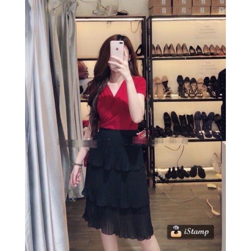 Chân váy xòe von 3 tầng dài 66cm, Chân váy tầng dáng dài CV1267 - NhiNhiShop