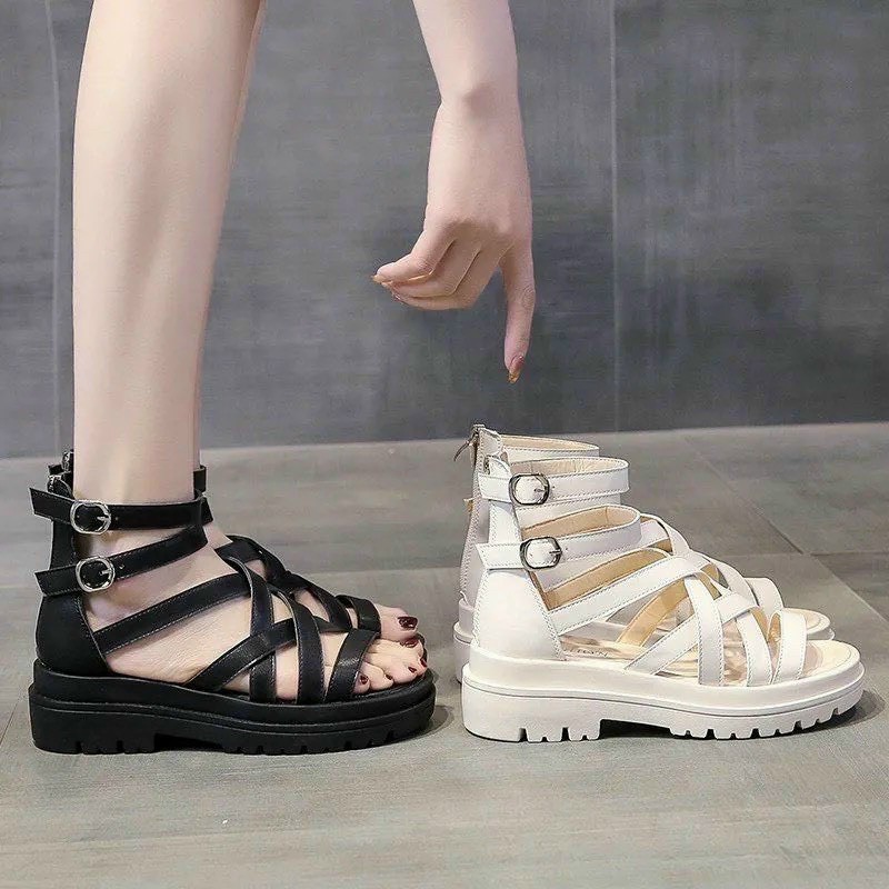 Sandal quấn cổ chân khoá sau mã 02