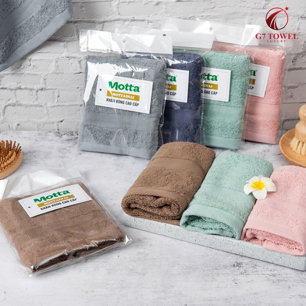 Khăn mặt cotton cao cấp G7 TOWEL-MOTTA FT03, 30x50cm, 100% sợi cotton nhập khẩu mềm mại, kháng khuẩn, thấm hút nước tốt