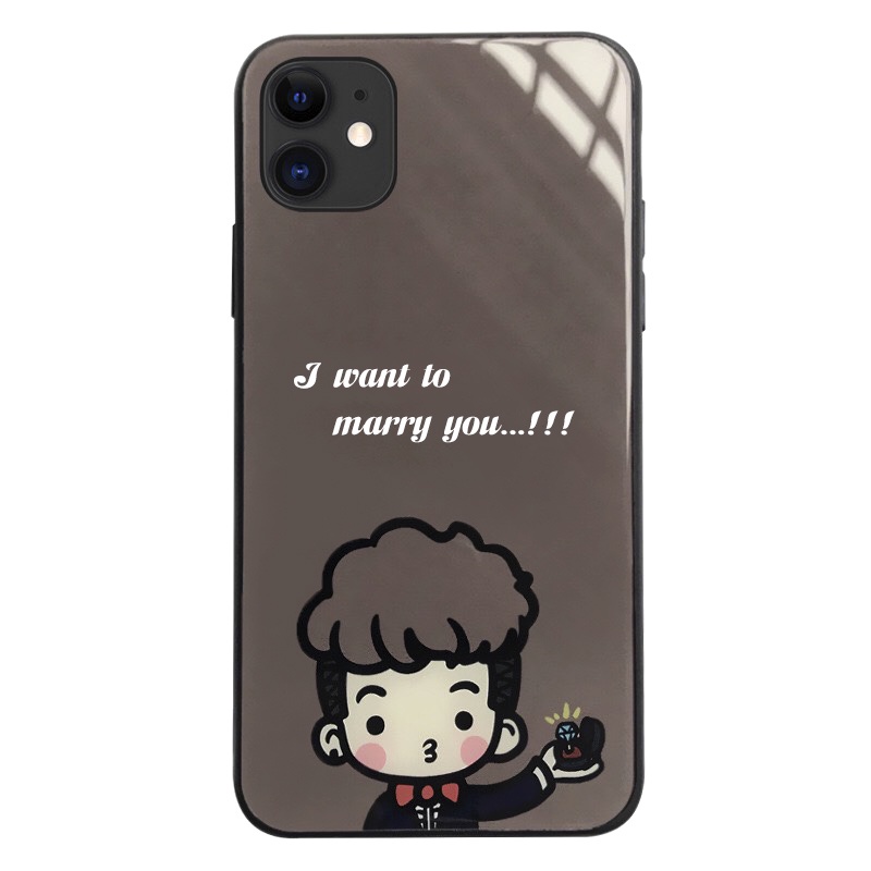 Ốp lưng iphone kính cặp đôi yêu trong sáng case 14plus 14 pro max 13 12 promax 11 mini 6 6s 7 8 plus x xr xs Se