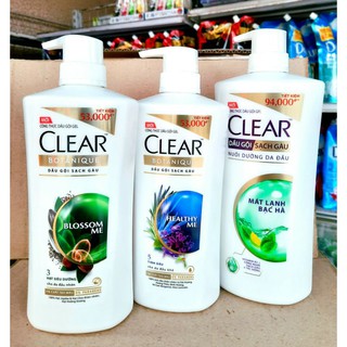 Dầu Gội CLEAR Bạc Hà 630g - 880g / CLEAR 5 tinh dầu - 3 hạt siêu dưỡng 630g