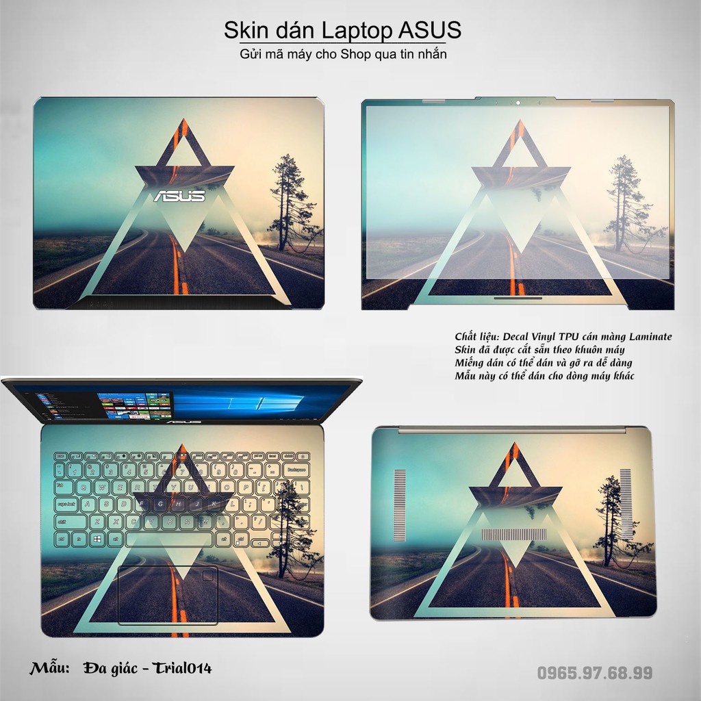 Skin dán Laptop Asus in hình Đa giác nhiều mẫu 3 (inbox mã máy cho Shop)