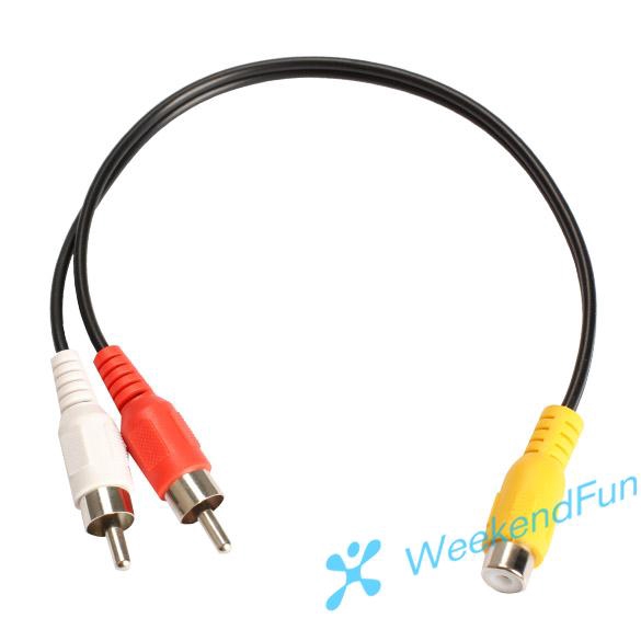Cáp AV video âm thanh chia hình chữ Y chuyển đổi lỗ cắm RCA sang 2 giắc RCA