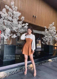 Đầm dây rút eo