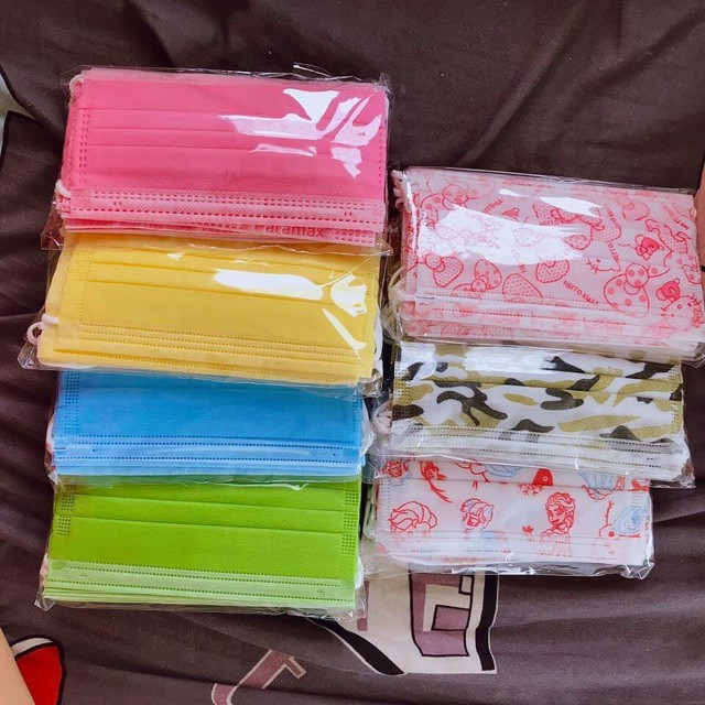 Set 10 Khẩu trang y tế kháng khuẩn cho bé mẫu hoạt hình Hàng Việt Nam Xuất Khẩu