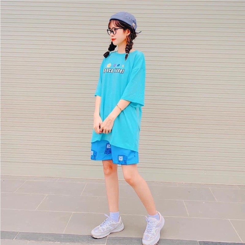 [Mã SKAMSALE06 giảm 10% tối đa 100K đơn 150K] Áo unisex Khổng Hiền from rộng cổ tròn tay lỡ freesize 38-70kg Space | BigBuy360 - bigbuy360.vn