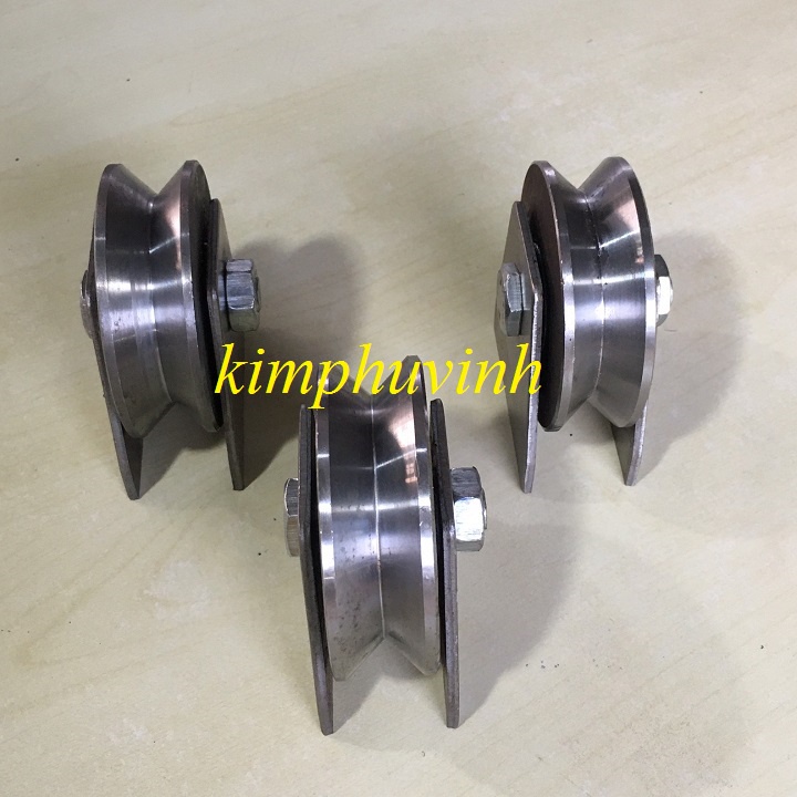 01 CÁI - 80mm BÁNH XE SẮT - BÁNH XE CỬA TRƯỢT - BÁNH XE RÃNH V