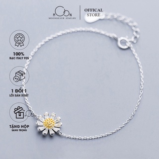 Lắc tay bạc vòng tay bạc s925 hoa cúc họa mi thời trang cao cấp moonsilver