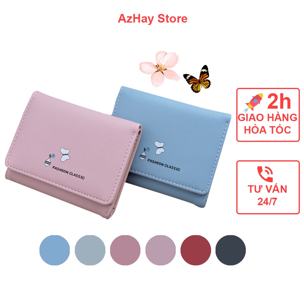 Ví nữ mini, ví nữ mini cầm tay ngắn cute bỏ túi đẹp_Azhaystore