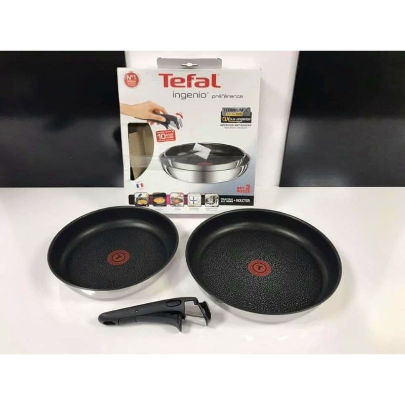 Set 2 chảo TEFAL Ingenio Preference, cán rời, size 22cm và 26cm