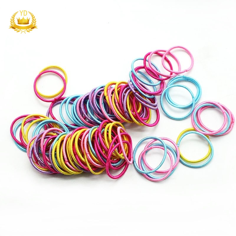 Set 100 Dây Thun Cột Tóc Nylon Nhiều Màu Sắc Tiện Dụng