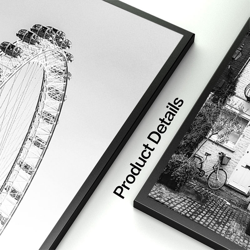 Tranh in hình London trắng đen phong cách Bắc Âu trang trí phòng khách