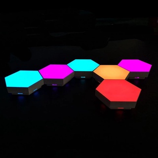 Đèn ngủ led rgb hình lục giác chạm cảm ứng chạm sáng tạo