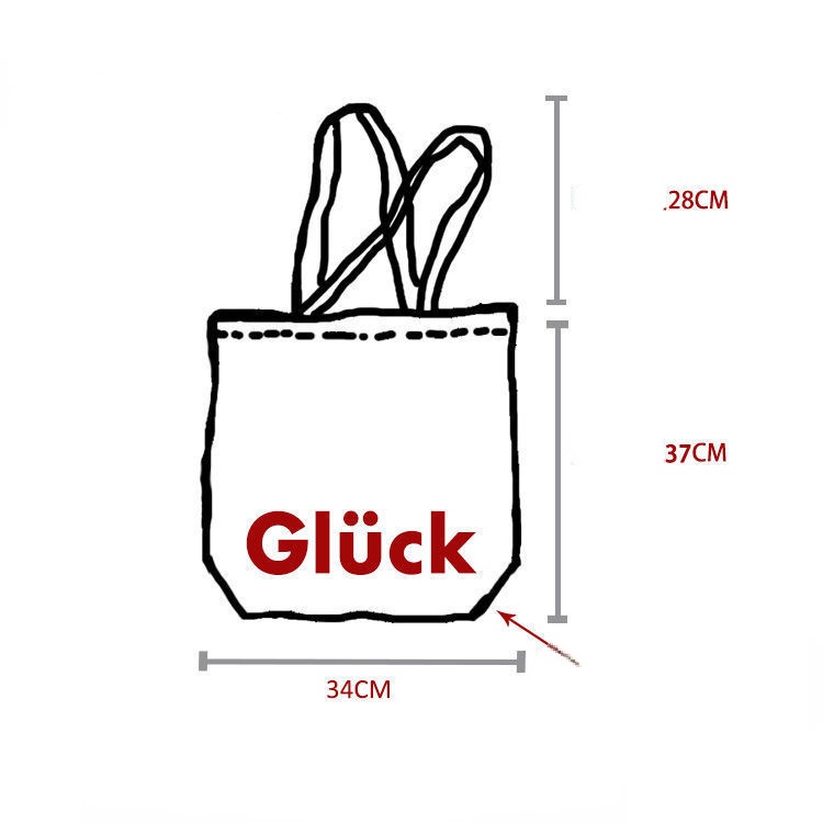 Túi xách canvas in chữ phong cách Đức