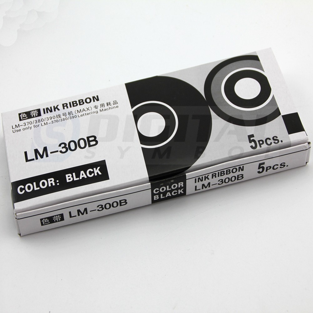 Mực in ống Max LM-IR300B Nhật Bản màu đen rộng 12mm dài 50 mét sử dụng cho máy in ống lồng LM-390A, LM-380EZ, LM-370A