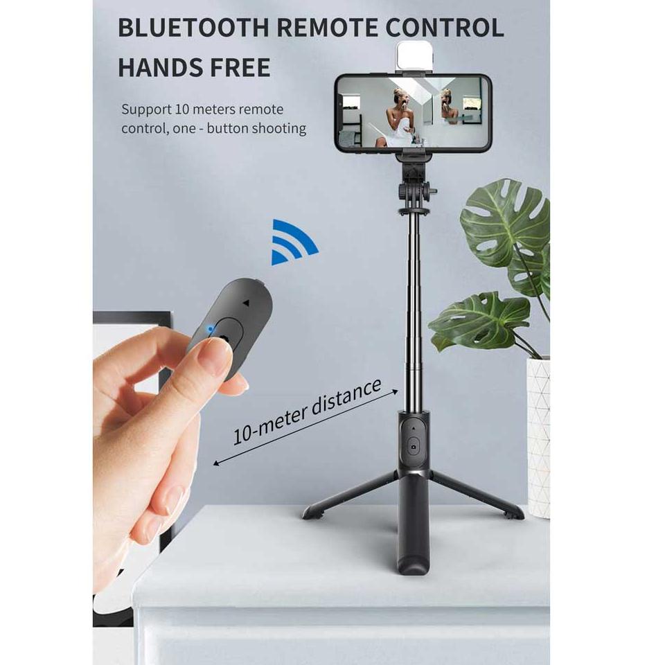 Gậy Tự Sướng 5 Trong 1 Có Đèn LED Và Điều Khiển Bluetooth Cho MUA Z328)
