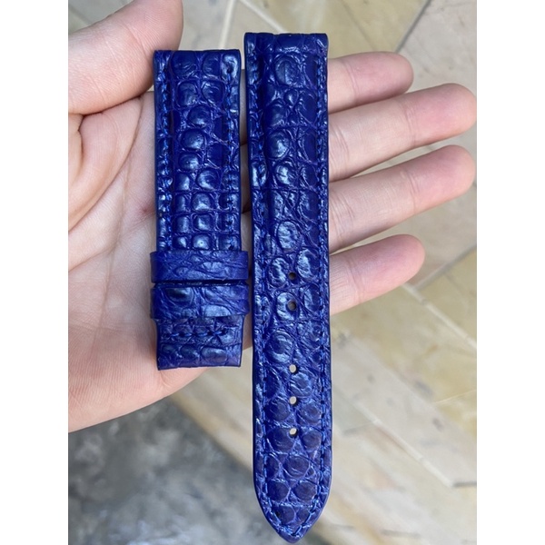 Dây Đồng Hồ Da Cá Sấu xanh dương size 18