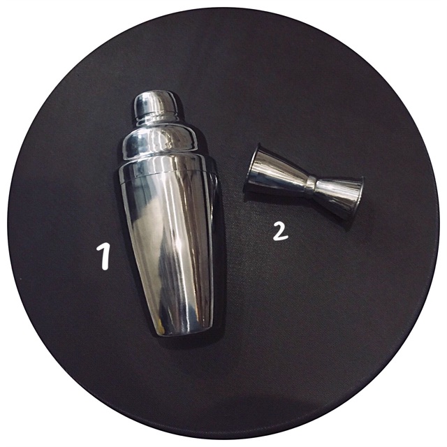 Combo Bình shaker và Ly đong hai đầu inox