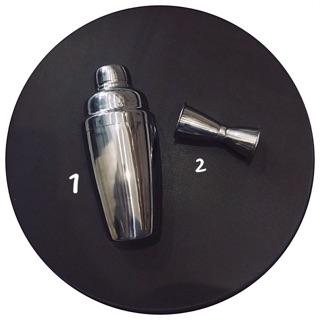 Combo Bình shaker và Ly đong hai đầu inox