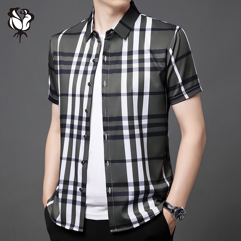 Áo Sơ Mi Ngắn Tay In Họa Tiết Thời Trang Công Sở Dành Cho Nam