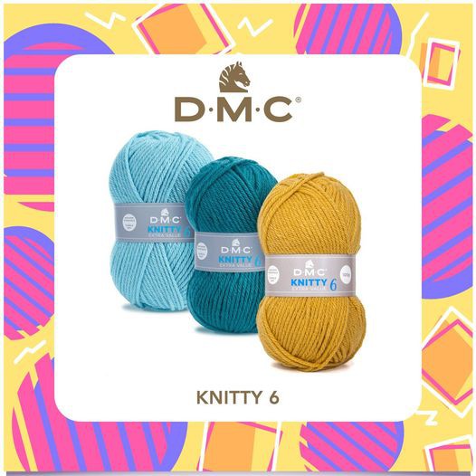 Cuộn len sợi đan tay Ac, Acrylic Yarn DMC Knitty 6