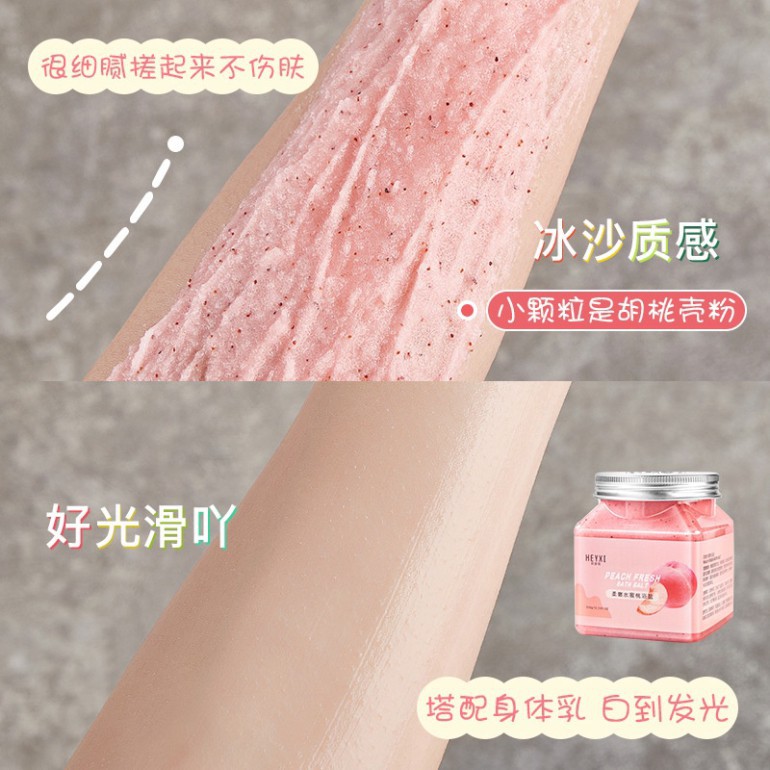 Tẩy tế bào chết Body PEACH đào cải thiện da viêm lông, sáng da Tẩy da chết đào Heyxi HTTBC2