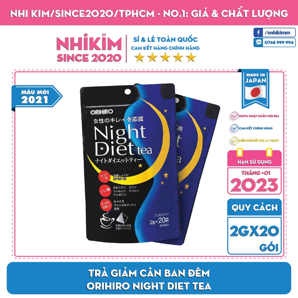 [ TỔNG KHO ] Trà Hỗ Trợ Giảm Cân Ban Đêm Orihiro Night Diet Tea Beauty