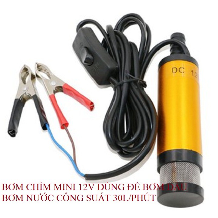 bơm nước mini 12V - máy bơm dầu ,hút dầu,xăng mini 12V