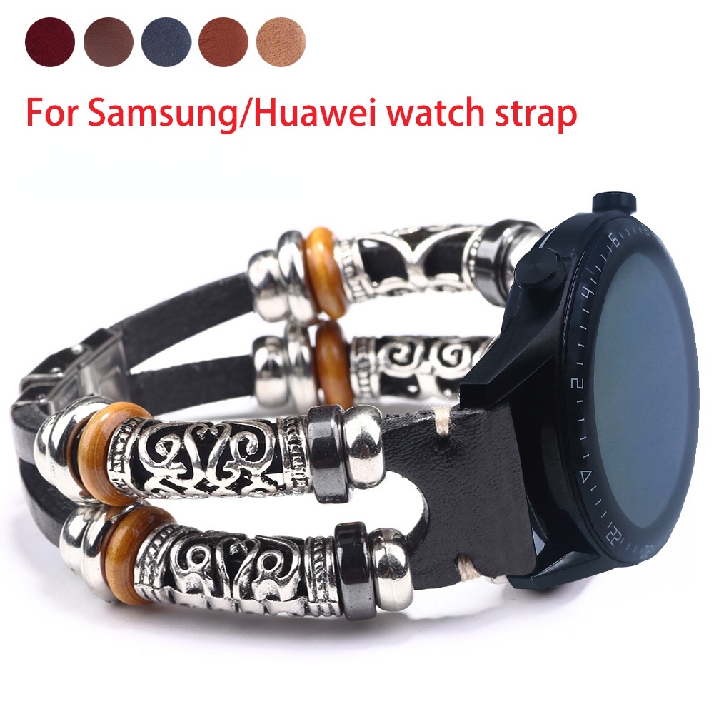 Dây Đeo Bằng Da 22Mm Cho Đồng Hồ Thông Minh Huawei Watch GT2 46mm GT 2 Pro/2e Samsung Galaxy 3 45mm