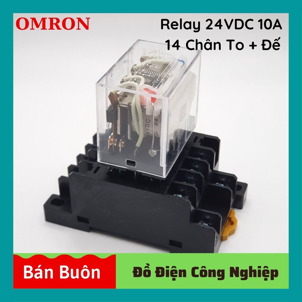 Relay omron 24v 14 chân, rơ le trung gian 24v
