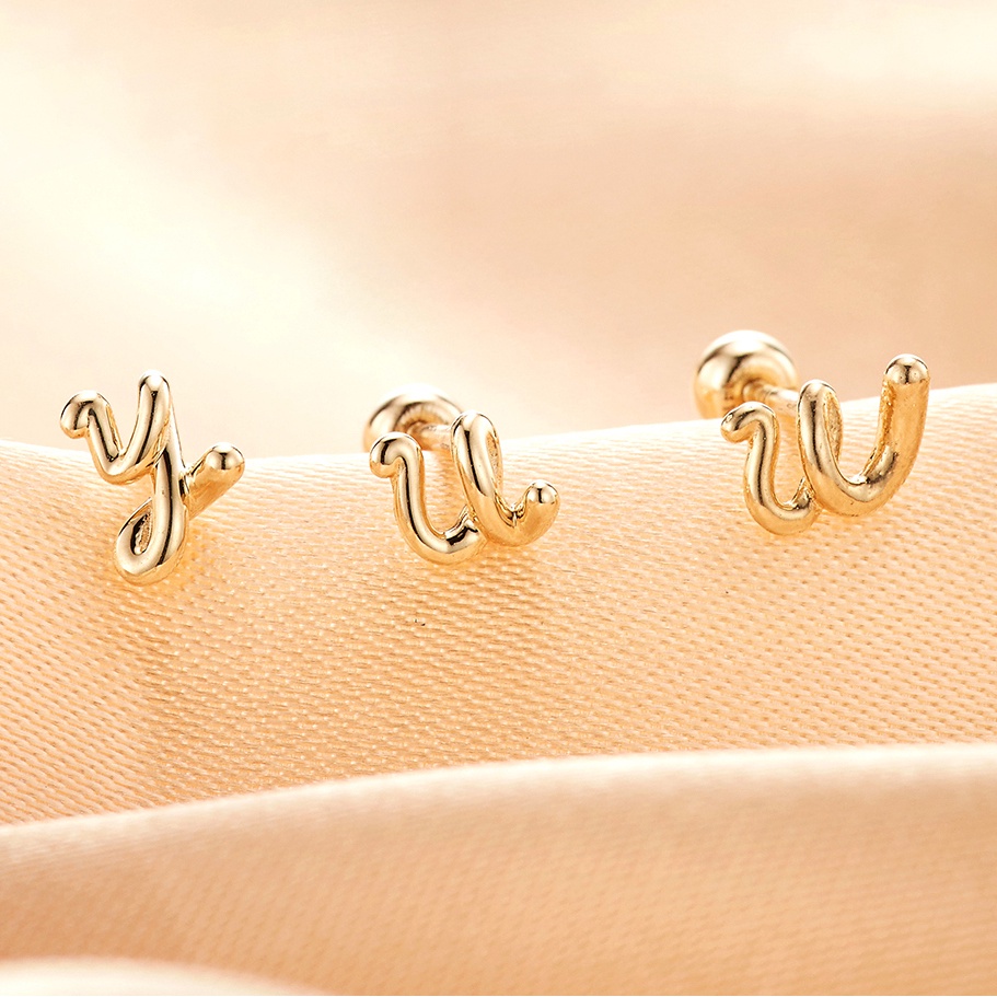 Bông tai bạc chữ cái theo yêu cầu Gix Jewel