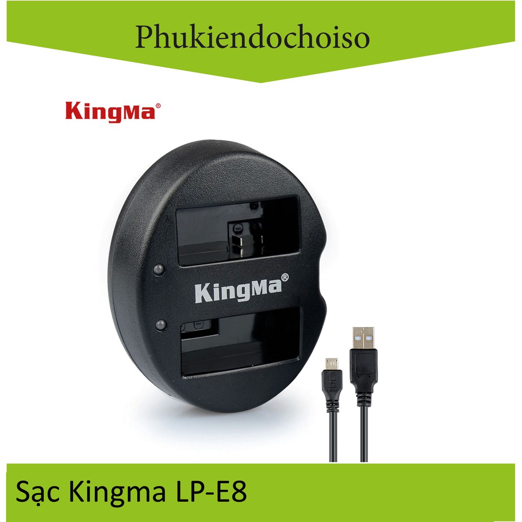 Bộ 1 pin 1 sạc Kingma cho Canon LP-E8 + Hộp đựng Pin, Thẻ nhớ