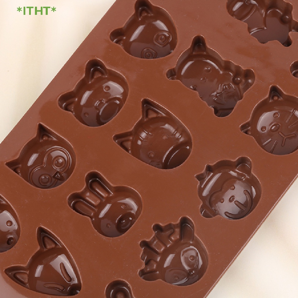 1 Khuôn Silicon 15 Lỗ Hình Sư Tử Hoạt Hình Dùng Làm Bánh Mới