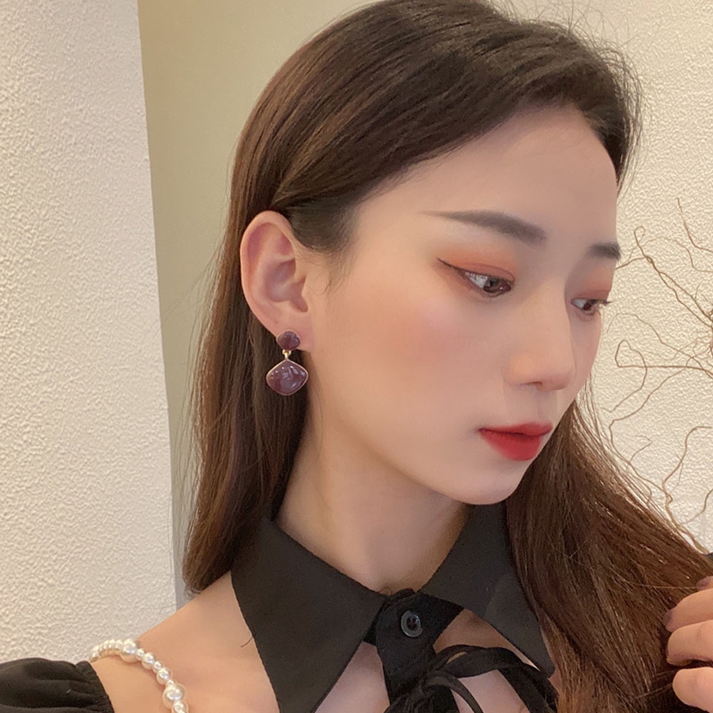 BACK2LIFE Gift Earrings Elegant Ear Studs Dangle Earrings Geometric Pendant Fashion Women Girls Square Street Style Simple Clip Earrings/Multicolor