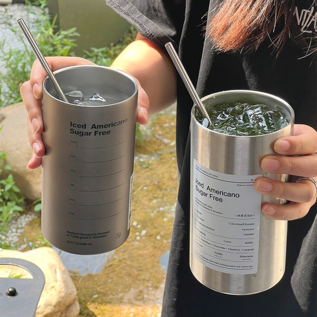 Bình giữ nhiệt iced americano inox 304 cao cấp không gỉ, Ly giữ nhiệt có ống hút uống nước tiện lợi – TUHUHOUSE