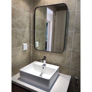 Gương nhà tắm viền nhôm sơn tĩnh điện kt 50×70