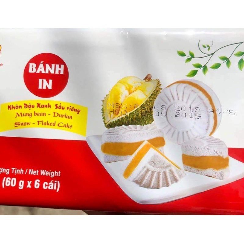 Bánh in đậu xanh sầu riêng 360GR (6cái) Tân Huê Viên