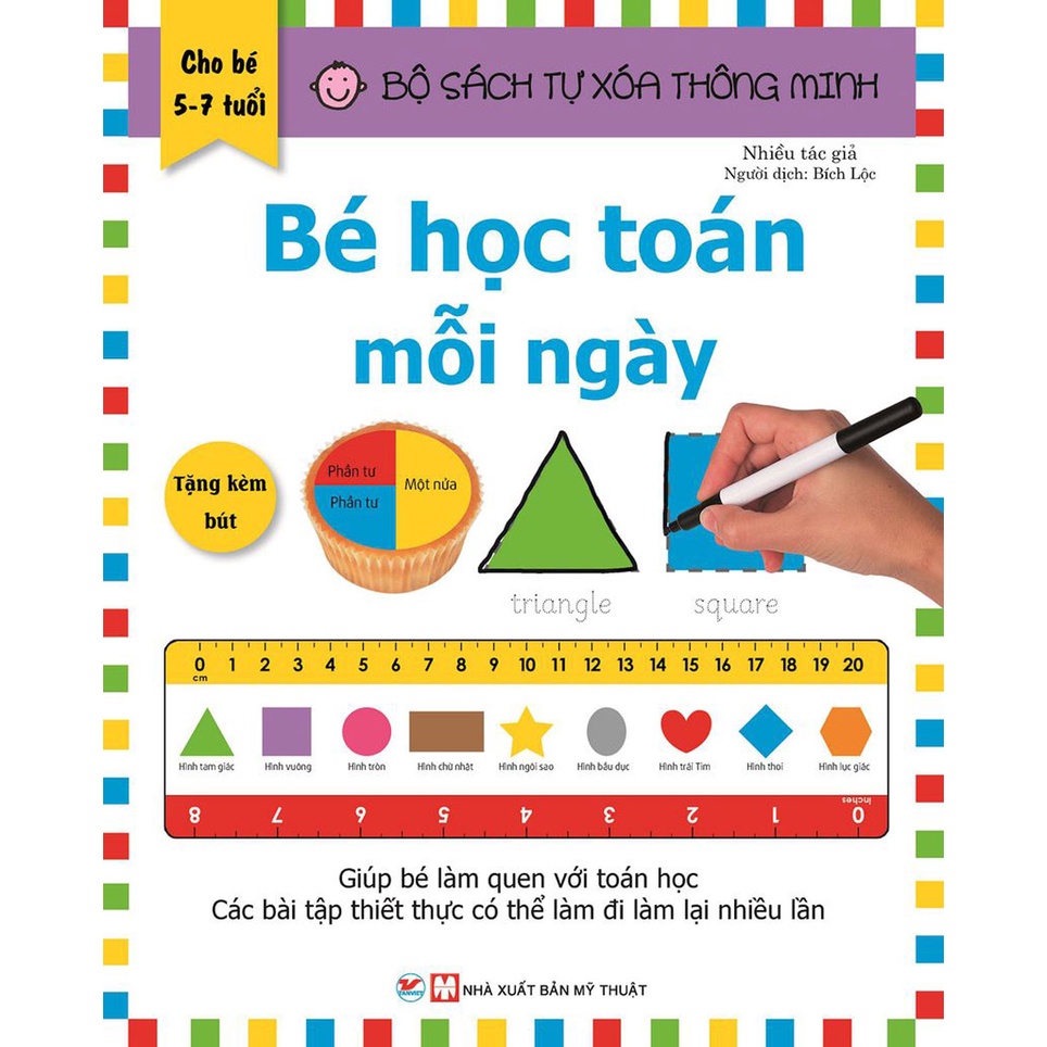 Sách - Combo Tự Xóa Thông Minh - Bé Học Toán Mỗi Ngày + Bé Làm Quen Với Toán Học (5-7 Tuổi) (Bộ 2 Cuốn)