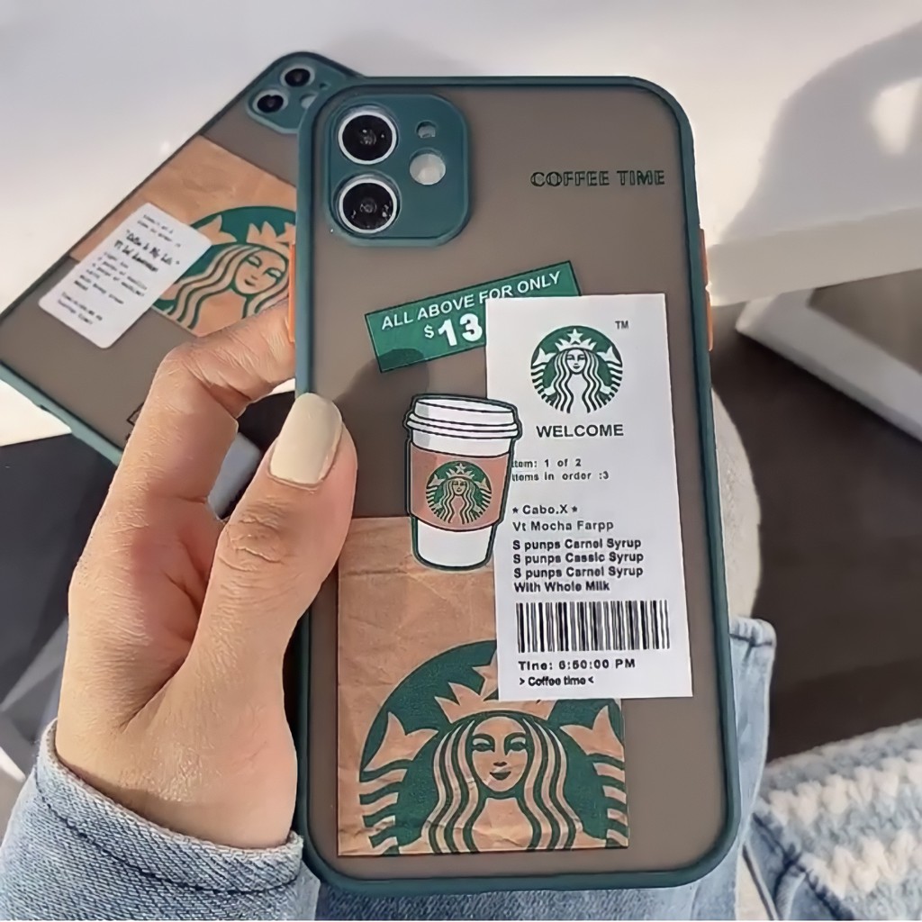 Ốp Lưng Nhám Chống Sock, Va Đập Bảo Vệ Camera Coffee Time - G110
