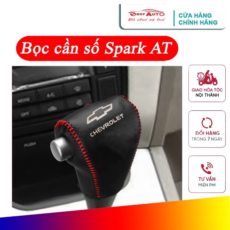 Bọc cần số xe Chevrolet Spark bọc phanh tay xe ô tô Chevrolet Spark số tự động AT da bò giá rẻ